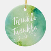 Grüne Weihnachtsschmuck mit personalisiertem Foto (Vorne)