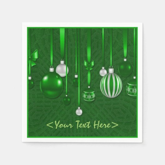 Grüne Weihnachtsschmuck Napkins Serviette (Vorderseite)