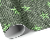 Grüne Weihnachtsstars Burlap Geschenkpapier (Rolleneckpunkt)