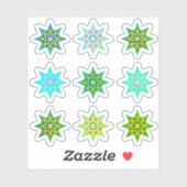 Grüne Weihnachtsstars farbige Aufkleberpackung Aufkleber (Blatt)