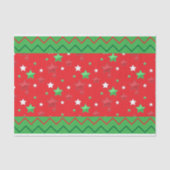 Grüne Weihnachtssteine und Zigzag Streifen Seidenpapier (Vorderseite)