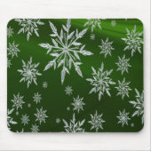 Grüne Weihnachtssterne mit weißem Eiskristall Mousepad (Vorne)