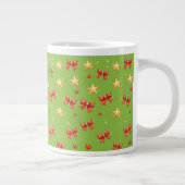 Grüne Weihnachtssterne & Schleifen Tasse (Rechts)