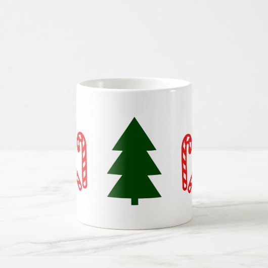 Grüne Weihnachtsstöcke Kaffeetasse (Mittel)