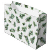 Grüne Weihnachtstanne Große Geschenktüte (Rückseite Schrägansicht)