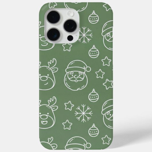 Grüne Weihnachtstextur mit festlichen Elementen Case-Mate iPhone Hülle (Rückseite)