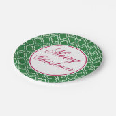 Grüne Weihnachtszeitung-Teller Pappteller (Schrägansicht)