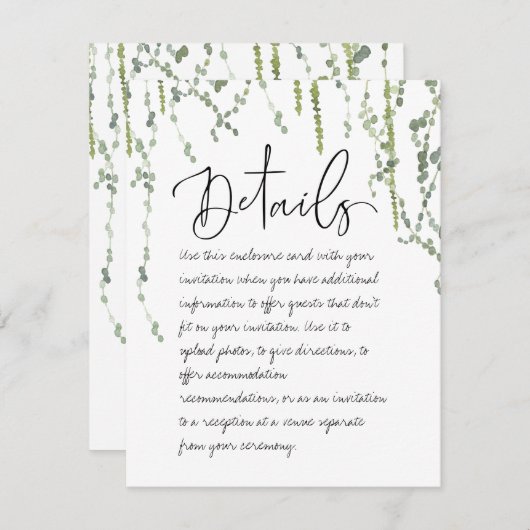 Grüne Weinberge - Details Eintrittskarte Begleitkarte (Vorne/Hinten)