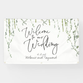 Grüne Weinberge Willkommen bei unserer Hochzeit 3x Banner