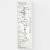 Grüne Weinberge Willkommen in unserem Hochzeitsfuß Banner (Vertikal)