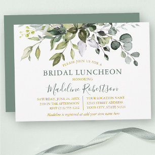 Grüne Weingegend Sage Green Gold Bridal Mittagesse Einladung