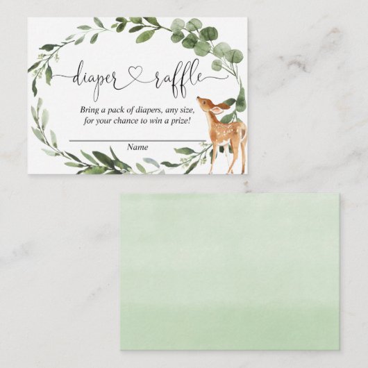 Grüne Weinkarte für Hirsche Dusche Begleitkarte (Vorne/Hinten)