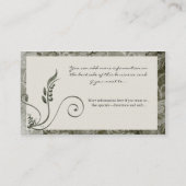 Grüne Weinkeller-Decorative D7 Foto/Logo-Visitenka Visitenkarte (Rückseite)