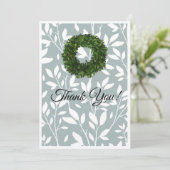 Grüne Weinleine Bauernhof Kranz Landverheiratung Dankeskarte (Stehend Vorderseite)