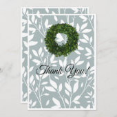 Grüne Weinleine Bauernhof Kranz Landverheiratung Dankeskarte (Vorne/Hinten)