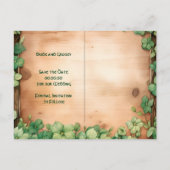 Grüne Weinrebe auf Holz St Patrick's Day Irische H Postkarte (Rückseite)