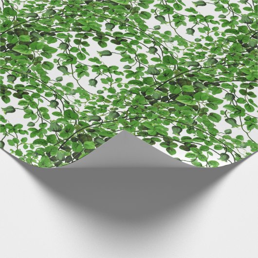 Grüne Weinrebe Botanisch Geschenkpapier (Ecke)