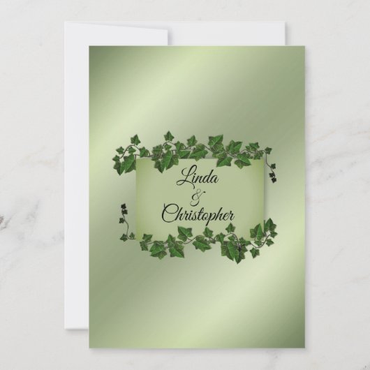 Grüne Weinreben Einladung zur Hochzeit (Rückseite)