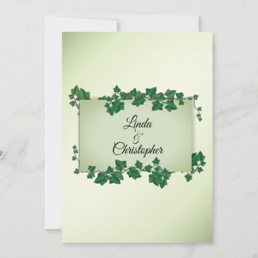 Grüne Weinreben Einladung zur Hochzeit (Rückseite)