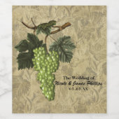 Grüne Weintrauben Weinroute Mendrisiotto Weinetikett (Einzelnes Label)