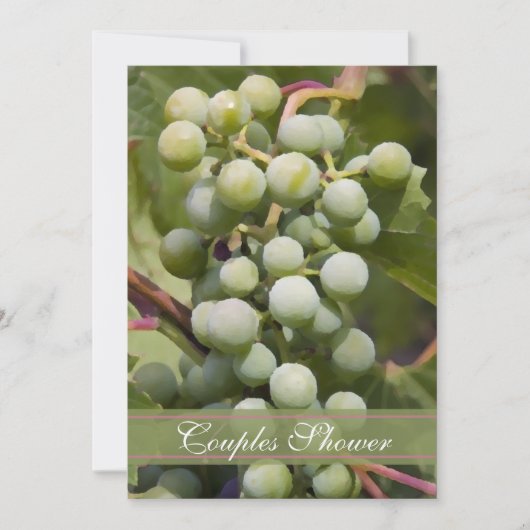 Grüne Weintrauben Weintrauben Dusche Weinprobe Einladung (Vorderseite)