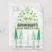 Grüne weiße Außenbäume Bar Mitzvah (Vorderseite)
