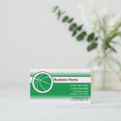 Grüne weiße Basketball-Visitenkarten Visitenkarte (Stehend Vorderseite)