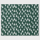 Grüne weiße Bäume Weihnachtsfeiertag Geschenkpapier (Flach)