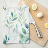Grüne weiße Blätter Geschirrtuch (Viertel Falte)