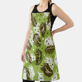 Grüne weiße Blätter: Nadelmuster Schürze (InSitu)