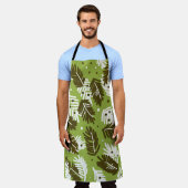 Grüne weiße Blätter: Nadelmuster Schürze (Getragen)