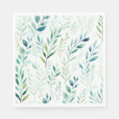 Grüne weiße Blätter Serviette (Vorderseite)