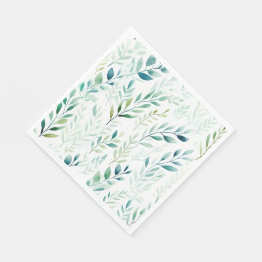 Grüne weiße Blätter Serviette (Ecke)