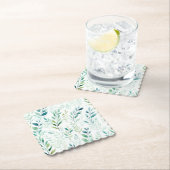 Grüne weiße Blätter Untersetzer (Vor Ort)