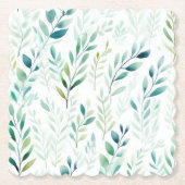 Grüne weiße Blätter Untersetzer (Vorderseite)