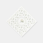 Grüne weiße Blume blüht Hochzeitspapiere Serviette (Ecke)
