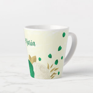 Grüne weiße Blume, botanische Hochzeit Milchtasse