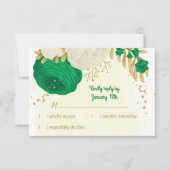 Grüne weiße Blume, botanische Hochzeit RSVP Karte (Vorderseite)