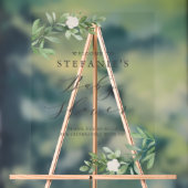 Grüne weiße Blume Graue Babydusche Empfang Acrylschild (Neutral)