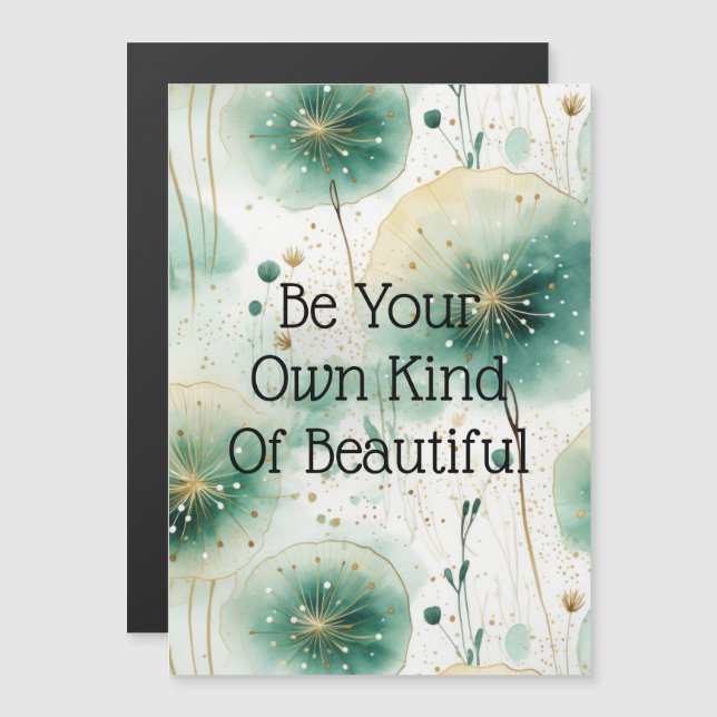 Grüne weiße Blume Magnetkarte (Vorne/Hinten)