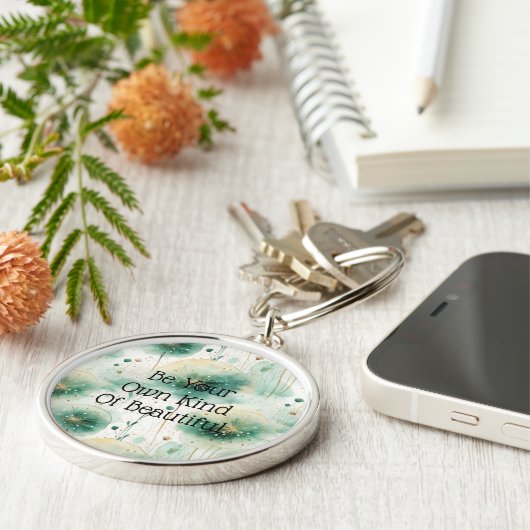 Grüne weiße Blume Schlüsselanhänger (Seite)