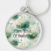 Grüne weiße Blume Schlüsselanhänger (Vorne)