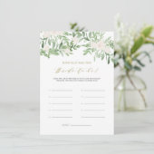 Grüne weiße Blume wie alt war die Braut zu sein Begleitkarte (Stehend Vorderseite)