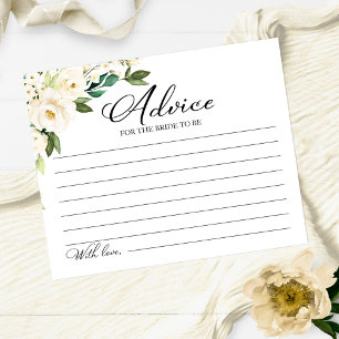 Grüne Weiße Blumen Brautparty Beratungskarten