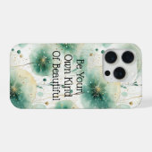Grüne weiße Blumen iPhone Hülle (Rückseite (Horizontal))