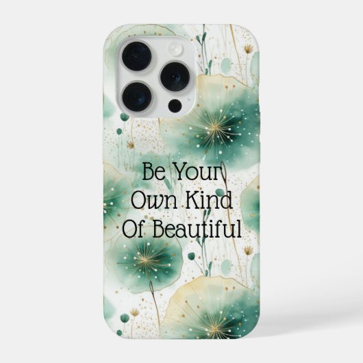 Grüne weiße Blumen iPhone Hülle (Rückseite)