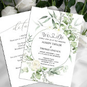 Grüne weiße Blumenkalligraphie Einladung