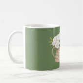 Grüne weiße Blumenkorb-Web-Vase Kaffeetasse (Links)