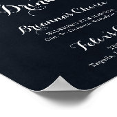 Grüne weiße Blütenblauer Unterschrift Getränke Unt Poster (Ecke)