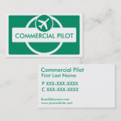Grüne weiße, einfache, benutzerdefinierte Pilot-Vi Visitenkarte (Vorne/Hinten)